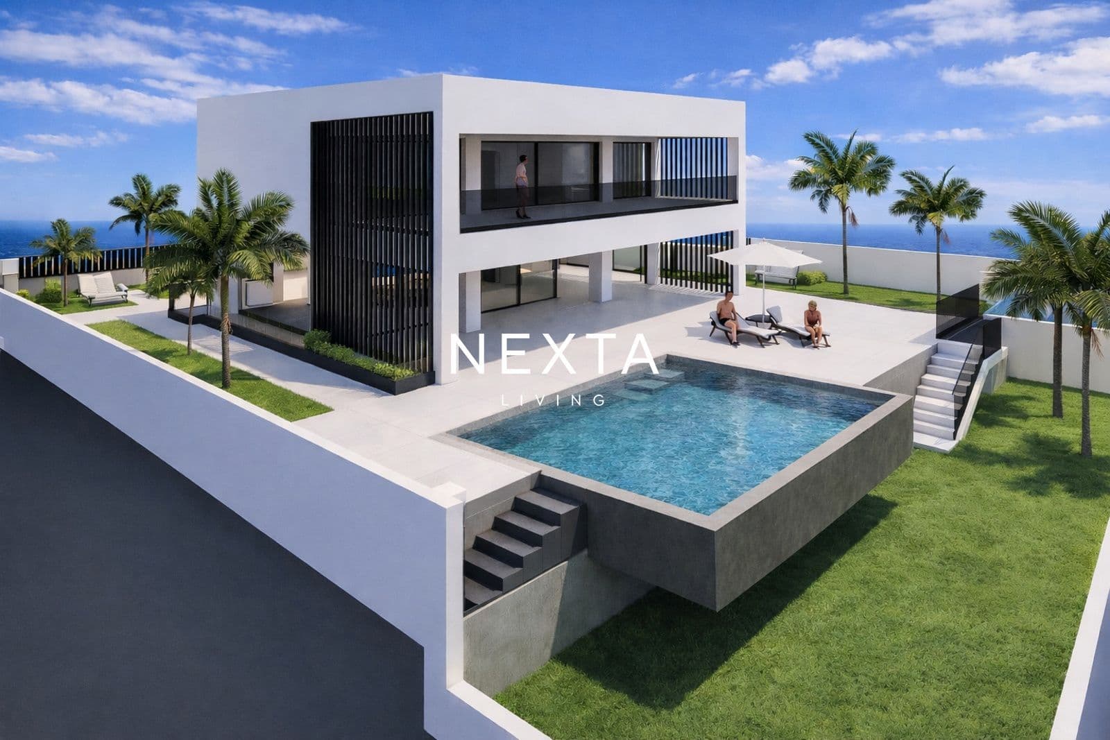 Villa de lujo con piscina y vistas al mar en Playa Paraíso